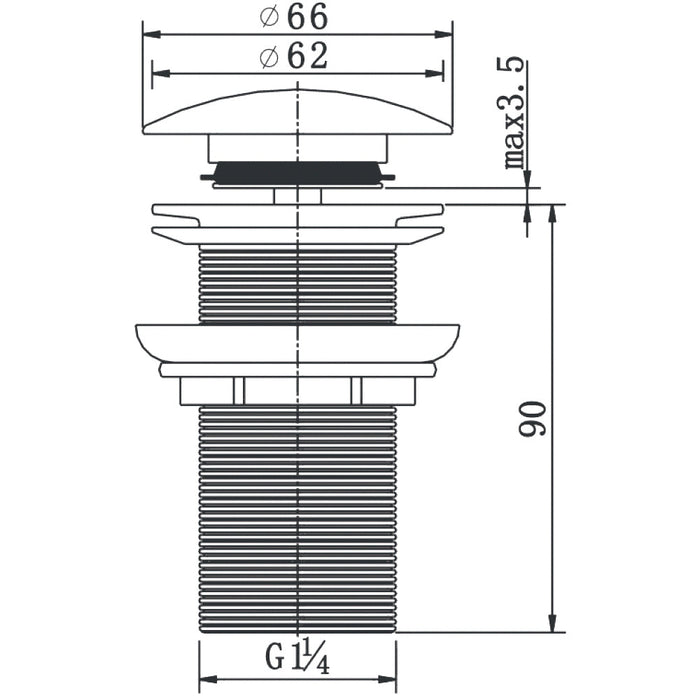 Flova Unslotted Basin Clicker Waste - Unbeatable Bathrooms
