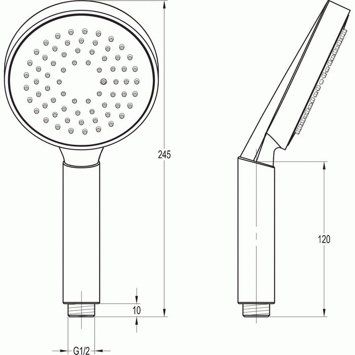 Flova Round Design Hand ABS Single Function Handshower - Unbeatable Bathrooms