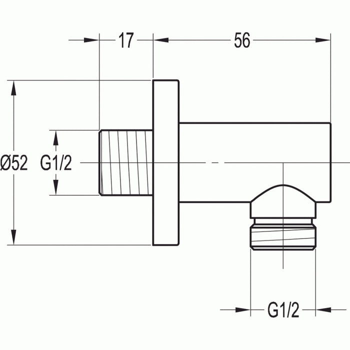 Flova Levo Round Wall Outlet Elbow - Unbeatable Bathrooms