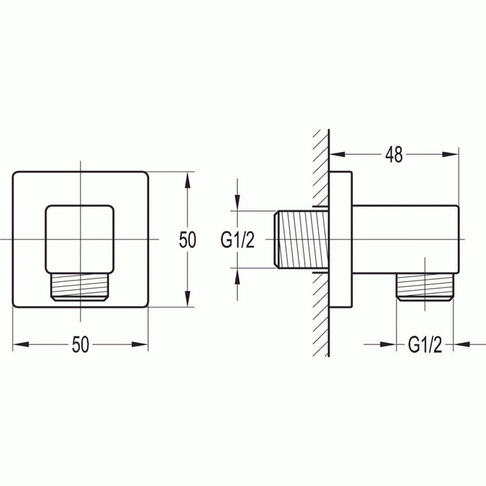 Flova Square Wall Outlet Elbow - Unbeatable Bathrooms