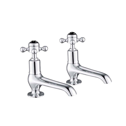 JTP Grosvenor Black - Cross Long Nose Basin Taps - Unbeatable Bathrooms