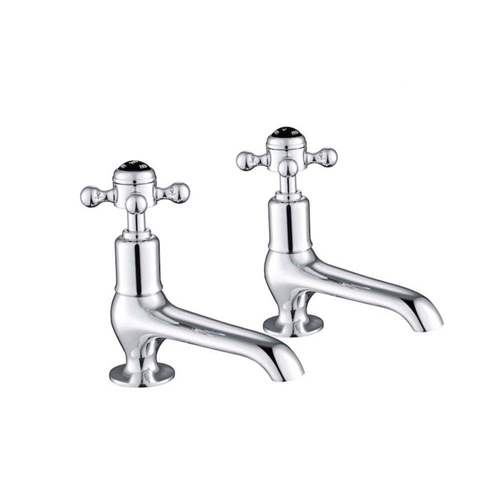 JTP Grosvenor Black - Cross Long Nose Basin Taps - Unbeatable Bathrooms