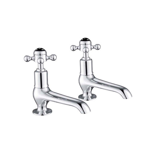 JTP Grosvenor Black - Cross Long Nose Basin Taps - Unbeatable Bathrooms