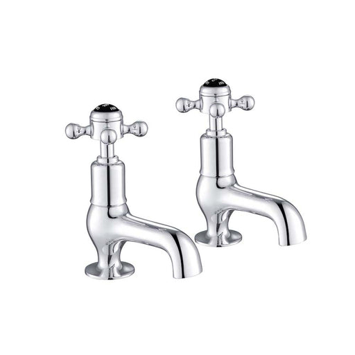 JTP Grosvenor Black Cross Cloakroom Basin Taps - Unbeatable Bathrooms