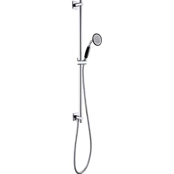 JTP Grosvenor Black Slide Rail Kit, Single Function Handset & Hose with Bottom Outlet - Unbeatable Bathrooms