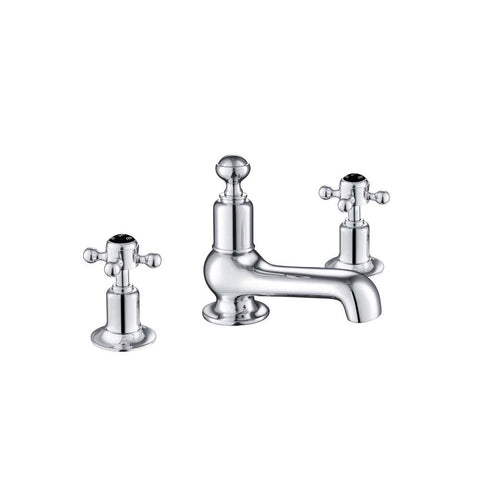JTP Grosvenor Cross 3 Hole Deck Mounted Basin Mixer - Unbeatable Bathrooms