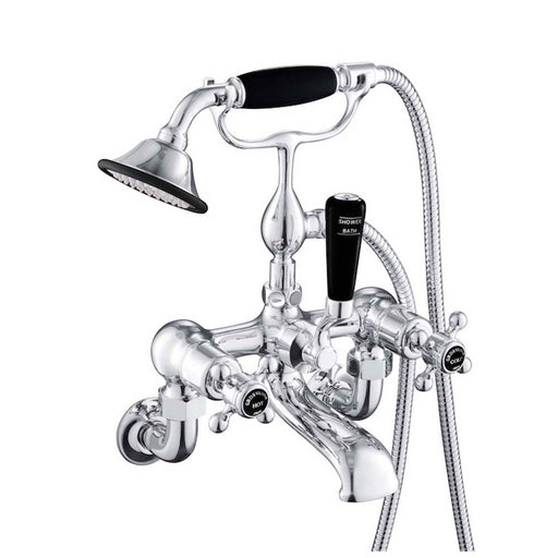 JTP Grosvenor Cross Black Edition Shower Mixer Wall Mounted with Kit - Unbeatable Bathrooms