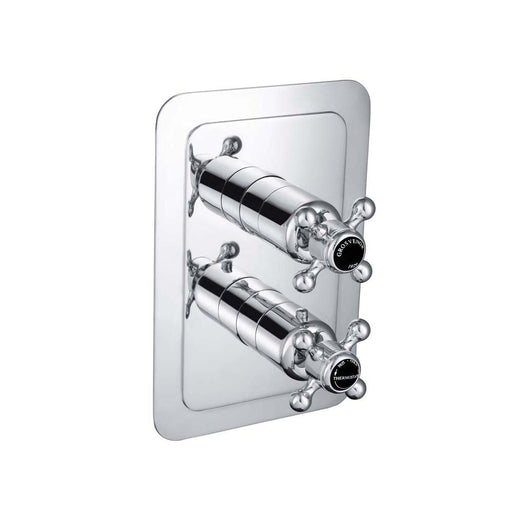 JTP Grosvenor Black Cross Thermostatic 1 Outlet Shower Valve - Unbeatable Bathrooms