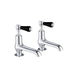 JTP Grosvenor Black Lever Long Nose 2 Hole Basin Taps (Pair) - Unbeatable Bathrooms