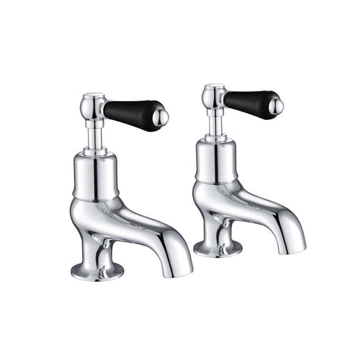 JTP Grosvenor Black Lever 2 Hole Bath Taps (Pair) - Unbeatable Bathrooms