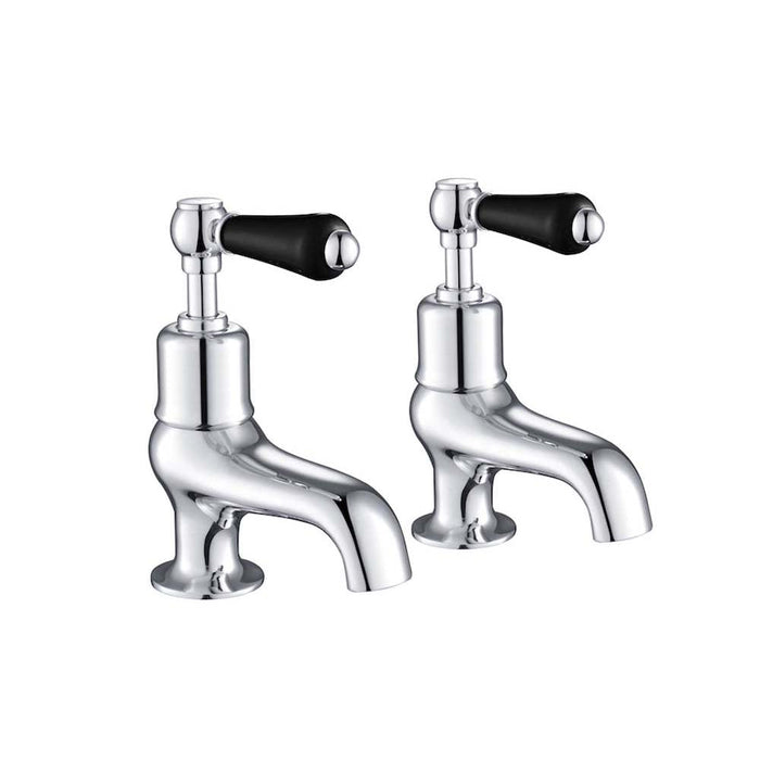 JTP Grosvenor Black Lever 2 Hole Bath Taps (Pair) - Unbeatable Bathrooms