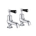 JTP Grosvenor Black Lever 2 Hole Bath Taps (Pair) - Unbeatable Bathrooms