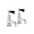 JTP Grosvenor Black Lever Cloakroom 2 Hole Basin Taps (Pair) - Unbeatable Bathrooms