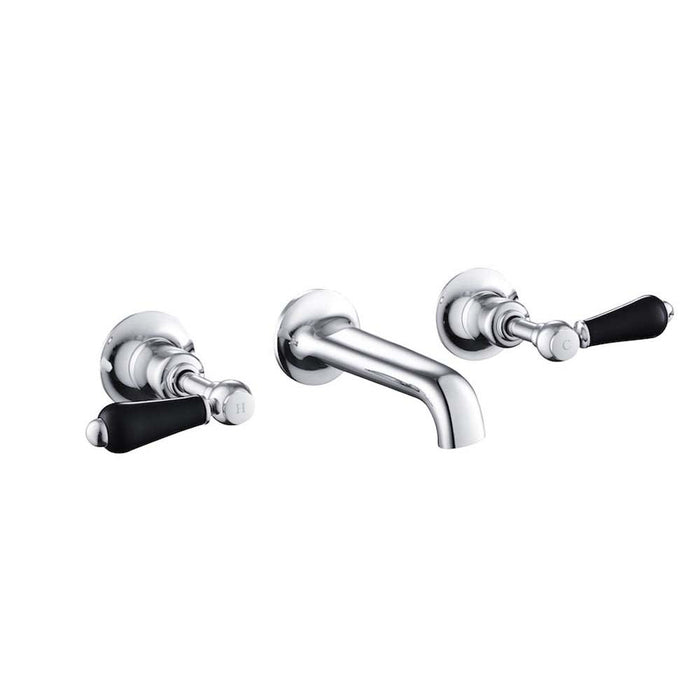 JTP Grosvenor Black Lever 3 Hole Basin Mixer - Unbeatable Bathrooms