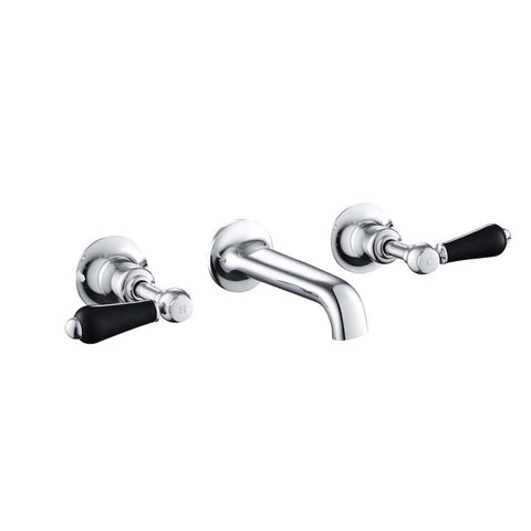 JTP Grosvenor Black Lever 3 Hole Basin Mixer - Unbeatable Bathrooms