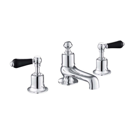 JTP Grosvenor Black Lever 3 Hole Deck Mounted Bath Filler Tap - Unbeatable Bathrooms