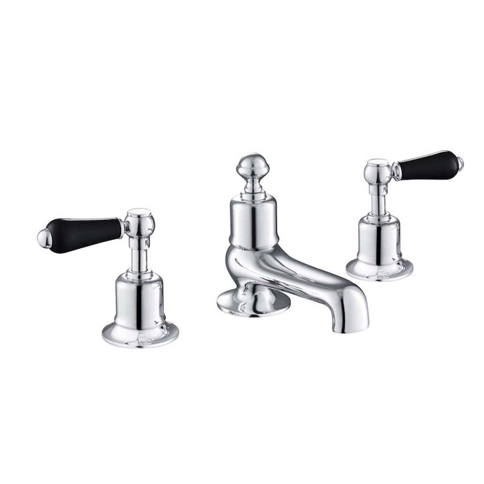 JTP Grosvenor Black Lever 3 Hole Deck Mounted Bath Filler Tap - Unbeatable Bathrooms