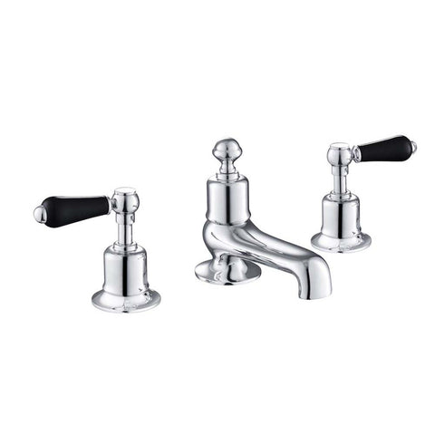 JTP Grosvenor Black Lever 3 Hole Deck Mounted Bath Filler Tap - Unbeatable Bathrooms