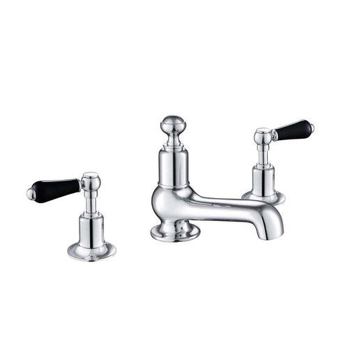 JTP Grosvenor Black Lever 3 Hole Basin Mixer Tap - Unbeatable Bathrooms