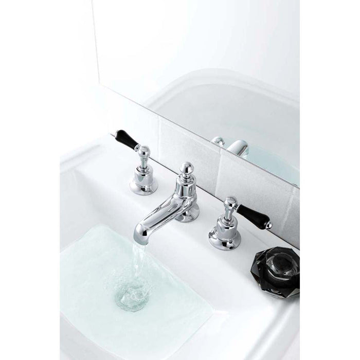 JTP Grosvenor Black Lever 3 Hole Basin Mixer Tap - Unbeatable Bathrooms