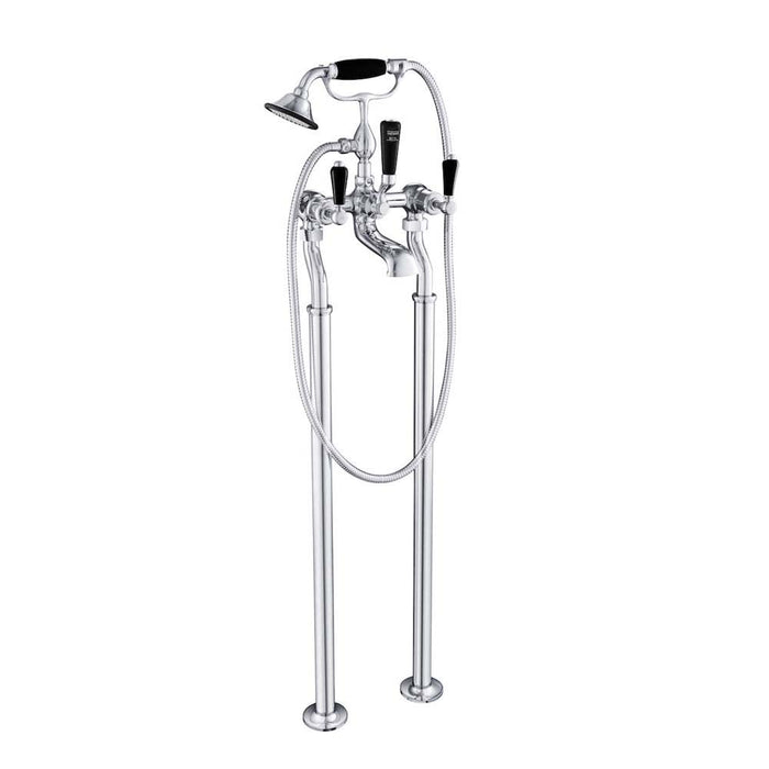 JTP Grosvenor Black Lever Freestanding Bath Shower Mixer with Kit - Unbeatable Bathrooms