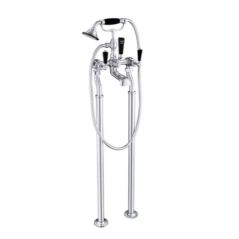 JTP Grosvenor Black Lever Freestanding Bath Shower Mixer with Kit - Unbeatable Bathrooms