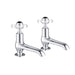 JTP Grosvenor Black Pinch Long Nose 2 Hole Basin Taps (Pair) - Unbeatable Bathrooms