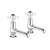 JTP Grosvenor Black Pinch Long Nose 2 Hole Basin Taps (Pair) - Unbeatable Bathrooms
