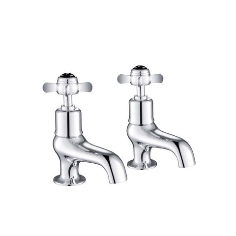 JTP Grosvenor Black Pinch 2 Hole Bath Taps (Pair) - Unbeatable Bathrooms