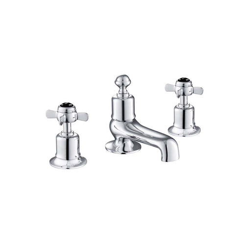 JTP Grosvenor Black Pinch 3 Hole Bath Filler Tap - Unbeatable Bathrooms