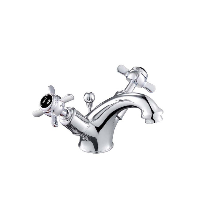 JTP Grosvenor Black Pinch Basin Mixer Tap with Pop Up Waste - Unbeatable Bathrooms
