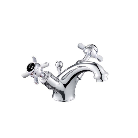 JTP Grosvenor Black Pinch Basin Mixer Tap with Pop Up Waste - Unbeatable Bathrooms