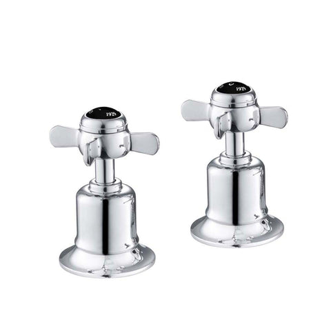 JTP Grosvenor Black Pinch 3/4" Panel Valves (Pair) - Unbeatable Bathrooms