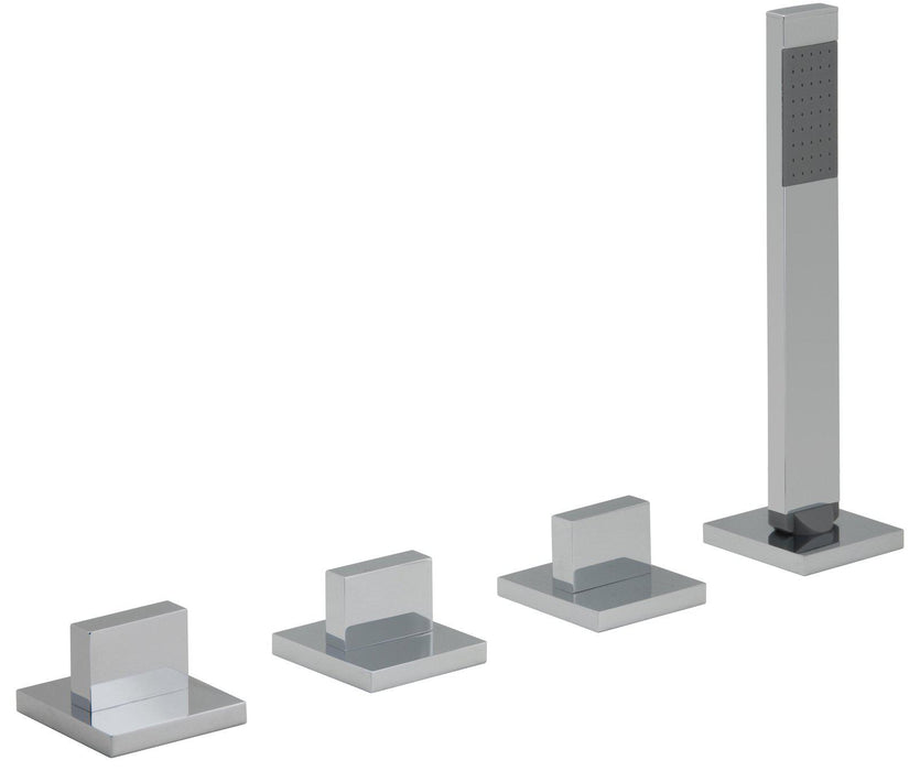 Vado Geo 4 Hole Bath Shower Mixer Deck Mounted Without Spout for Use With Bath Filler Waste and Overflow - Unbeatable Bathrooms