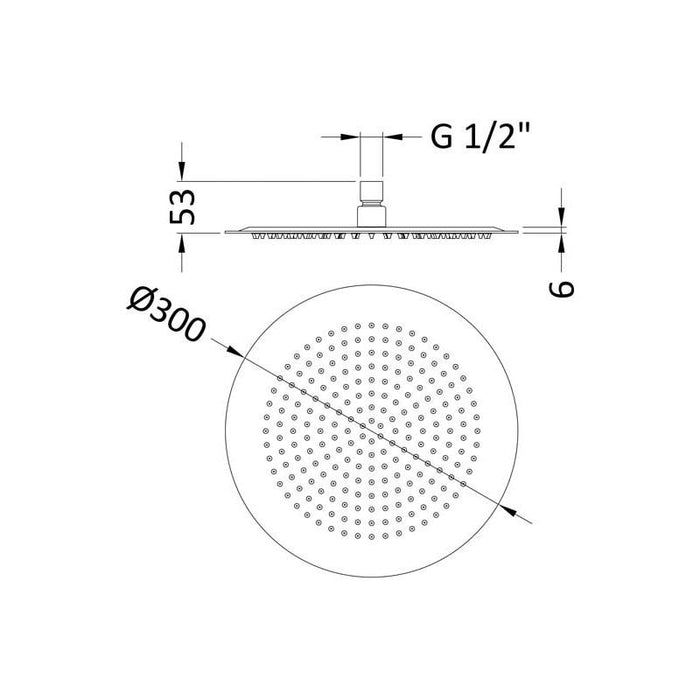 Hudson Reed Round Stainless Steel Shower Head - Unbeatable Bathrooms