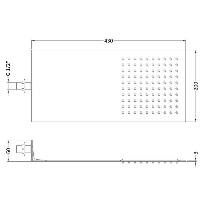 Hudson Reed Ultra Thin Fixed Shower Head - Unbeatable Bathrooms