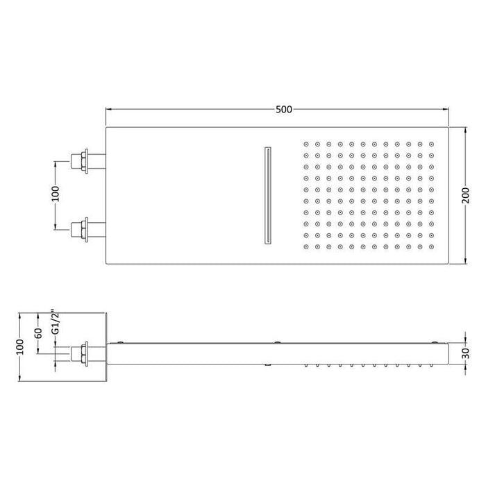 Hudson Reed Fixed Head With Waterblade - Unbeatable Bathrooms