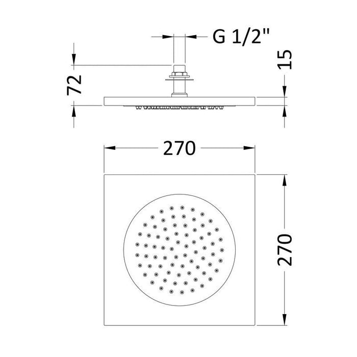 Hudson Reed Ceiling Tile Shower Head - Unbeatable Bathrooms