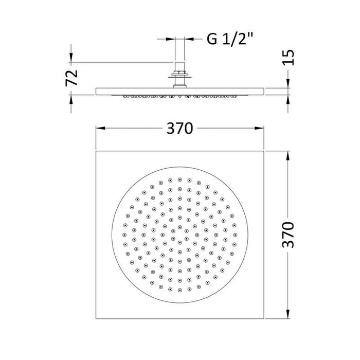 Hudson Reed Ceiling Tile Shower Head - Unbeatable Bathrooms