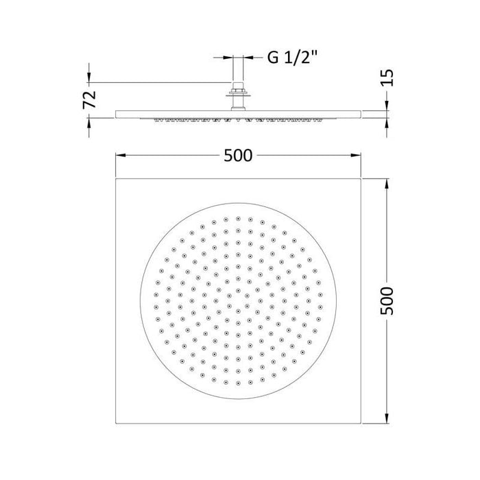 Hudson Reed Ceiling Tile Shower Head - Unbeatable Bathrooms