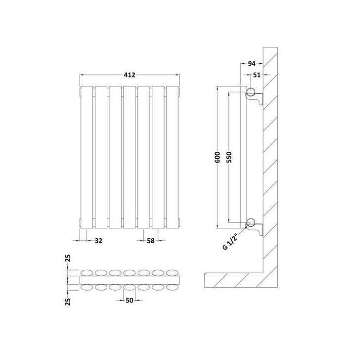 Hudson Reed Revive Horizontal Double Panel Radiator - Unbeatable Bathrooms