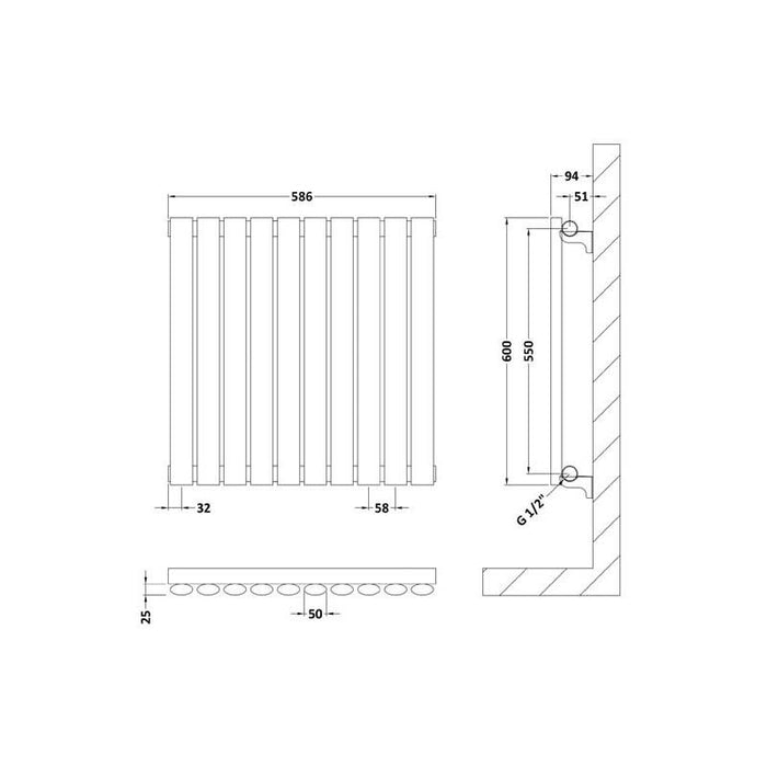 Hudson Reed Revive Horizontal Single Panel Radiator - Unbeatable Bathrooms