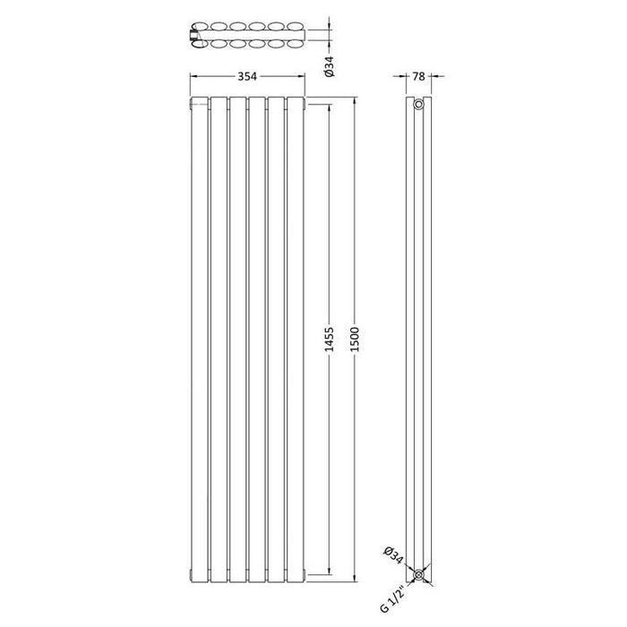 Hudson Reed Revive Double Panel Designer Radiator - Unbeatable Bathrooms