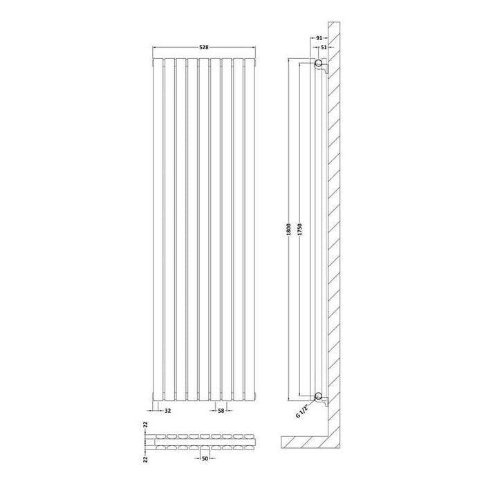 Sloane Vertical Double Panel Radiator - Unbeatable Bathrooms