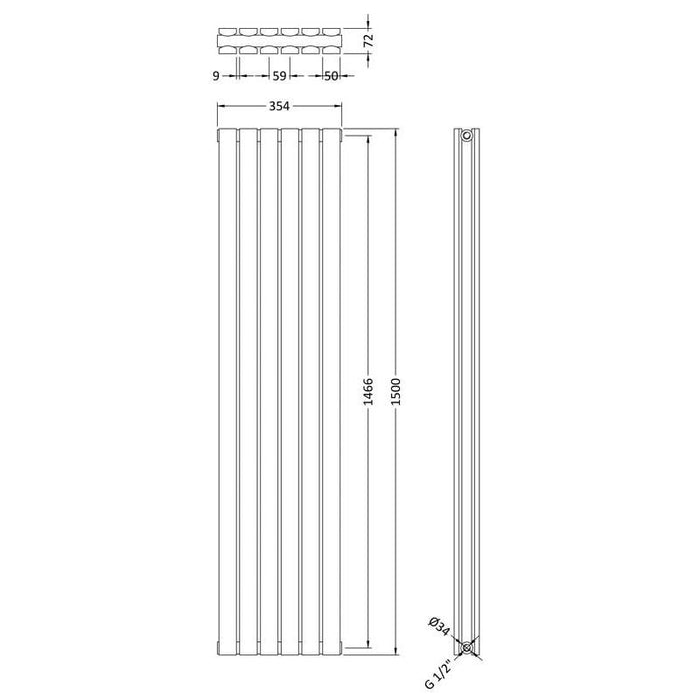 Hudson Reed Sloane Double Panel Radiator - Unbeatable Bathrooms