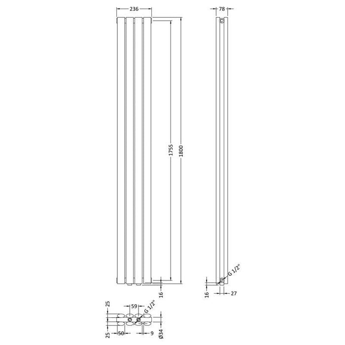 Hudson Reed Revive Cloakroom Radiator - Unbeatable Bathrooms