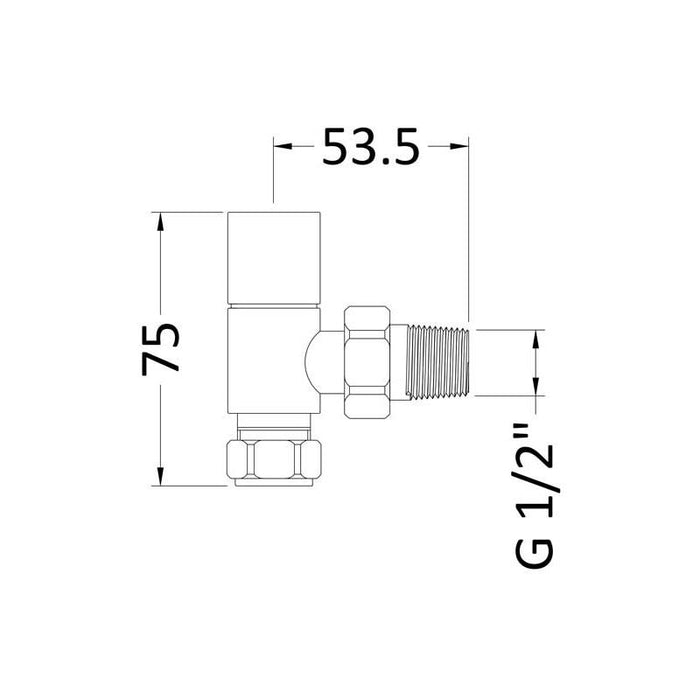 Hudson Reed Pure Square Radiator Valves Pack Angled pairs - Unbeatable Bathrooms