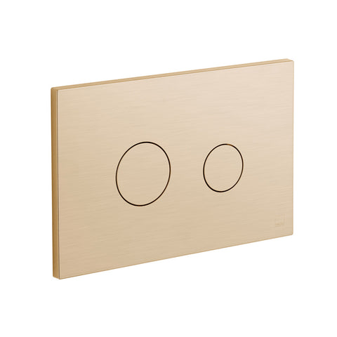VADO Round Dual Flush Plate - Brushed Gold - Unbeatable Bathrooms