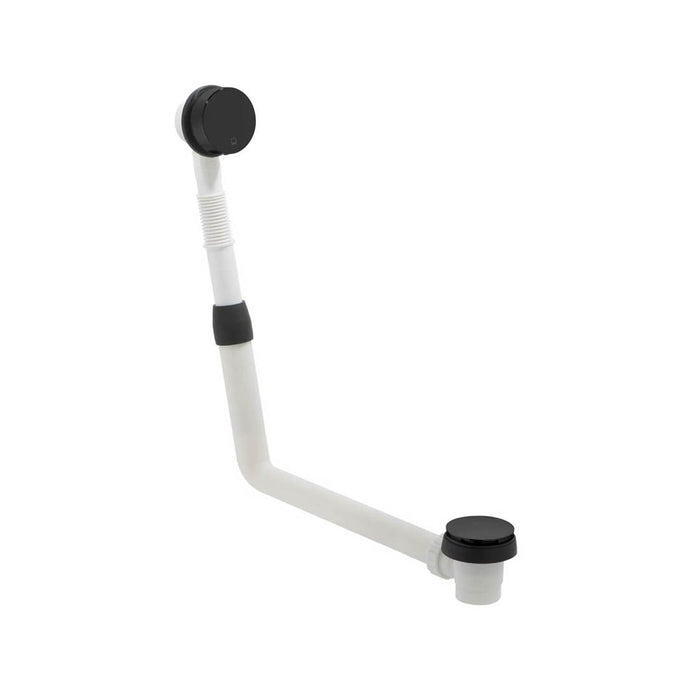 Vado Omika Noir Clic-Clac Bath Filler Waste + Round Overflow - Polished Black - Unbeatable Bathrooms