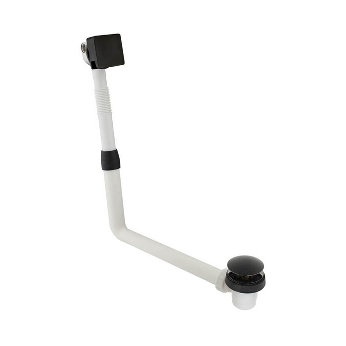 Vado Omika Noir Clic-Clac Bath Filler Waste + Square Overflow - Polished Black - Unbeatable Bathrooms